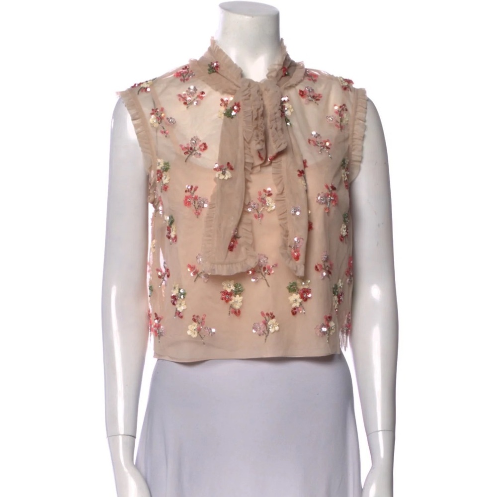Needle & Thread Bow Embellished Crop Top